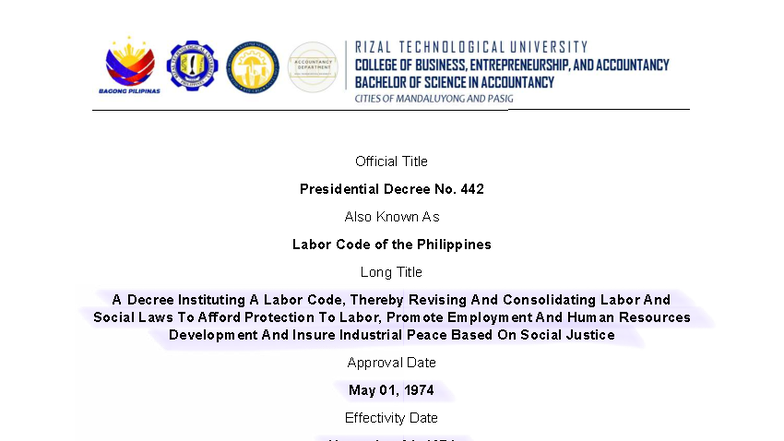 Labor Code of the Philippines (P.D. 442) - Comprehensive Module - Studocu