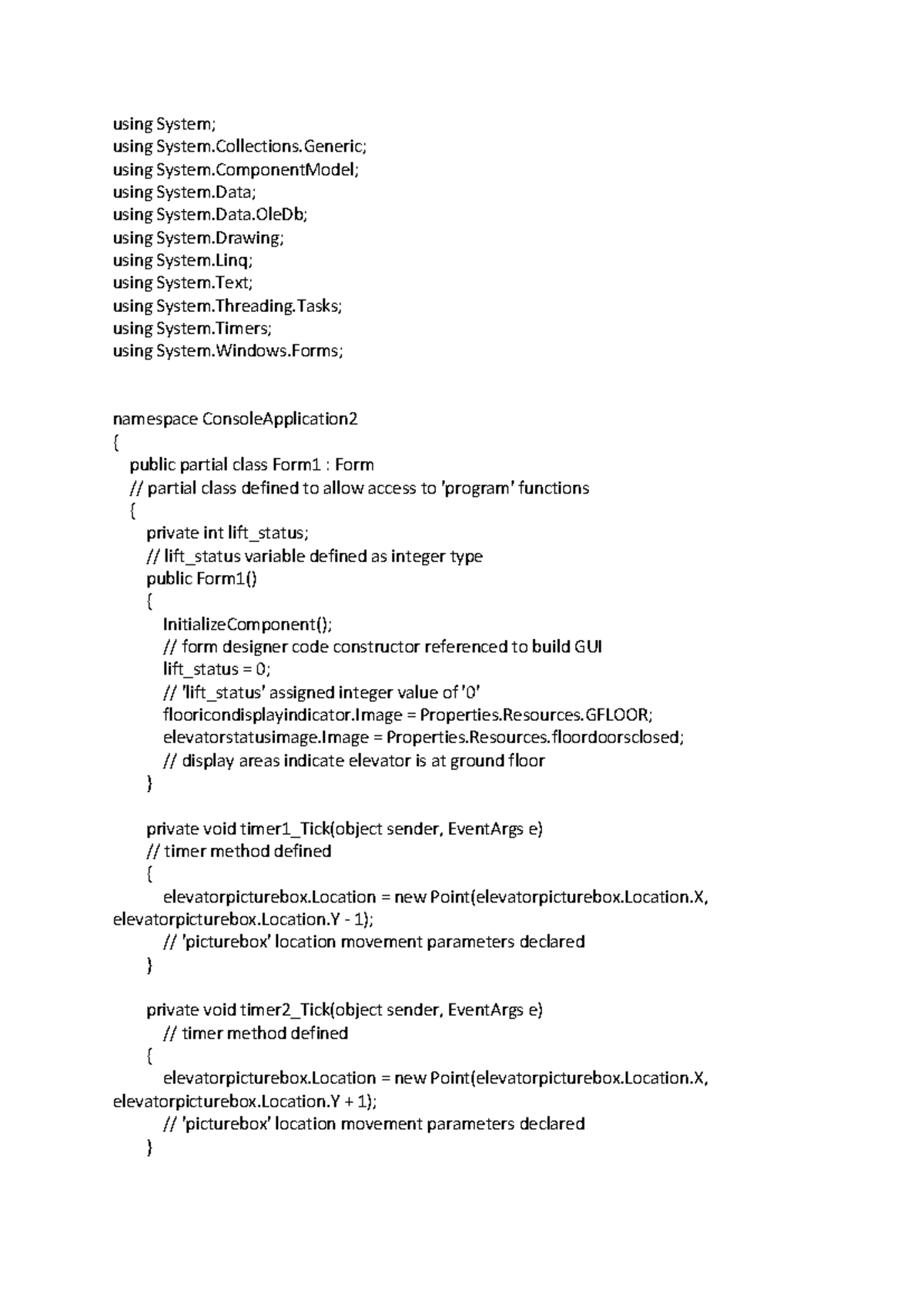 Elevator Control System Code Implementation Guide - Studocu