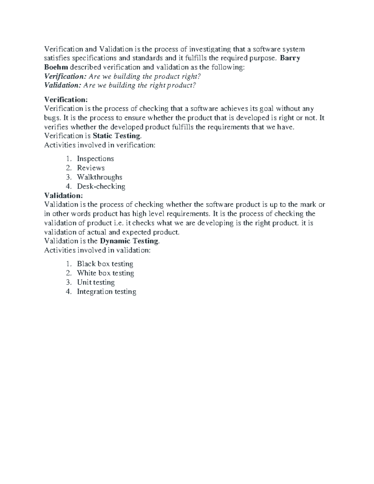 SQE Unit-5: Software Quality Engineering - Verification & Validation ...