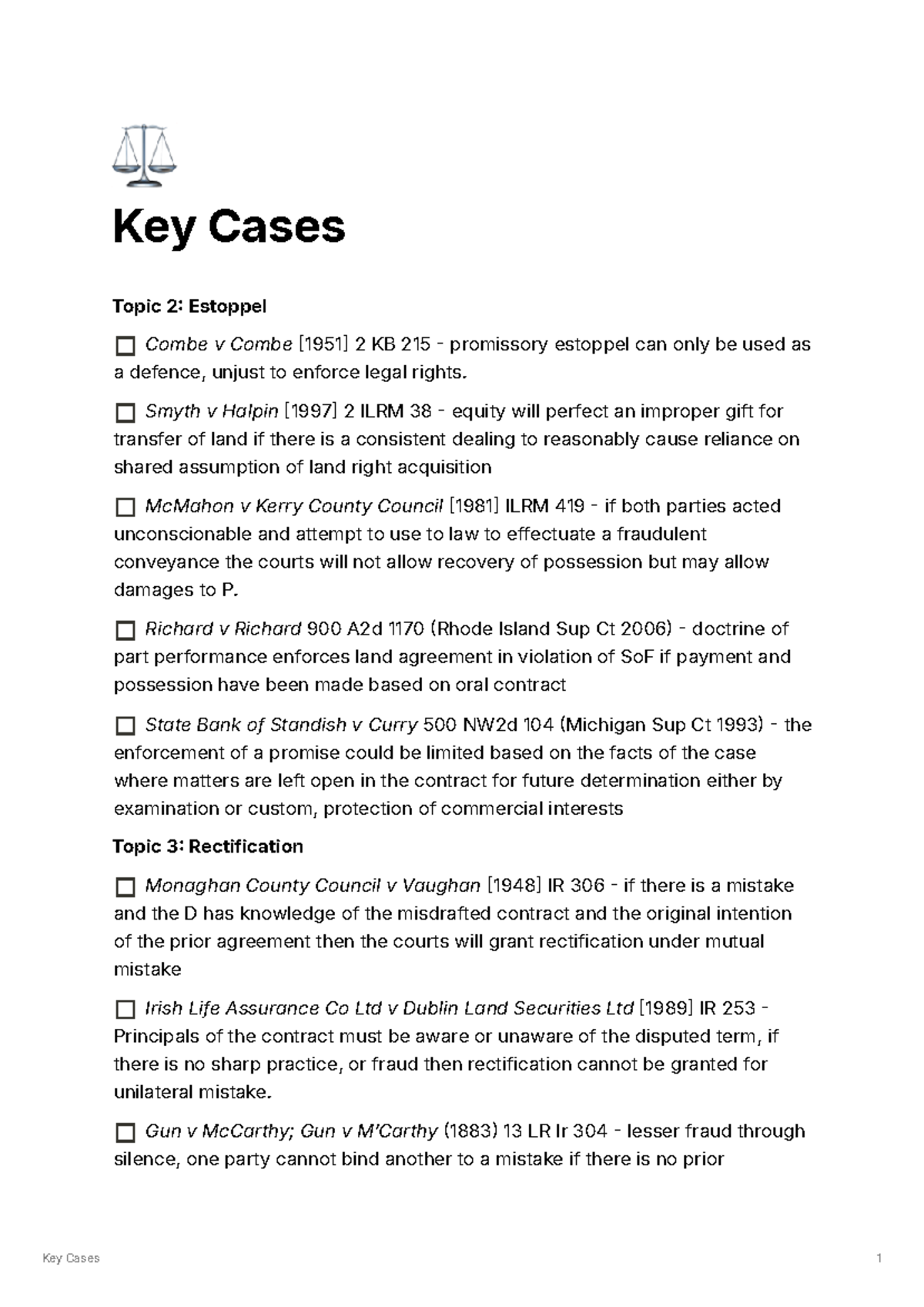 Equitable Remedies and Defenses - Key Case Summaries for Law Students ...