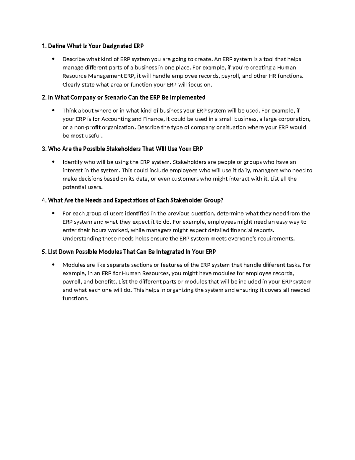 ERP 101: Midterm to Final Guide Questions for System Design - Studocu