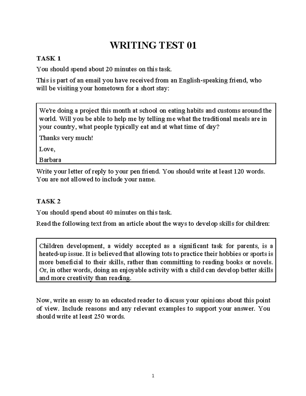 WRITING TEST NOTES - UKM - Studocu