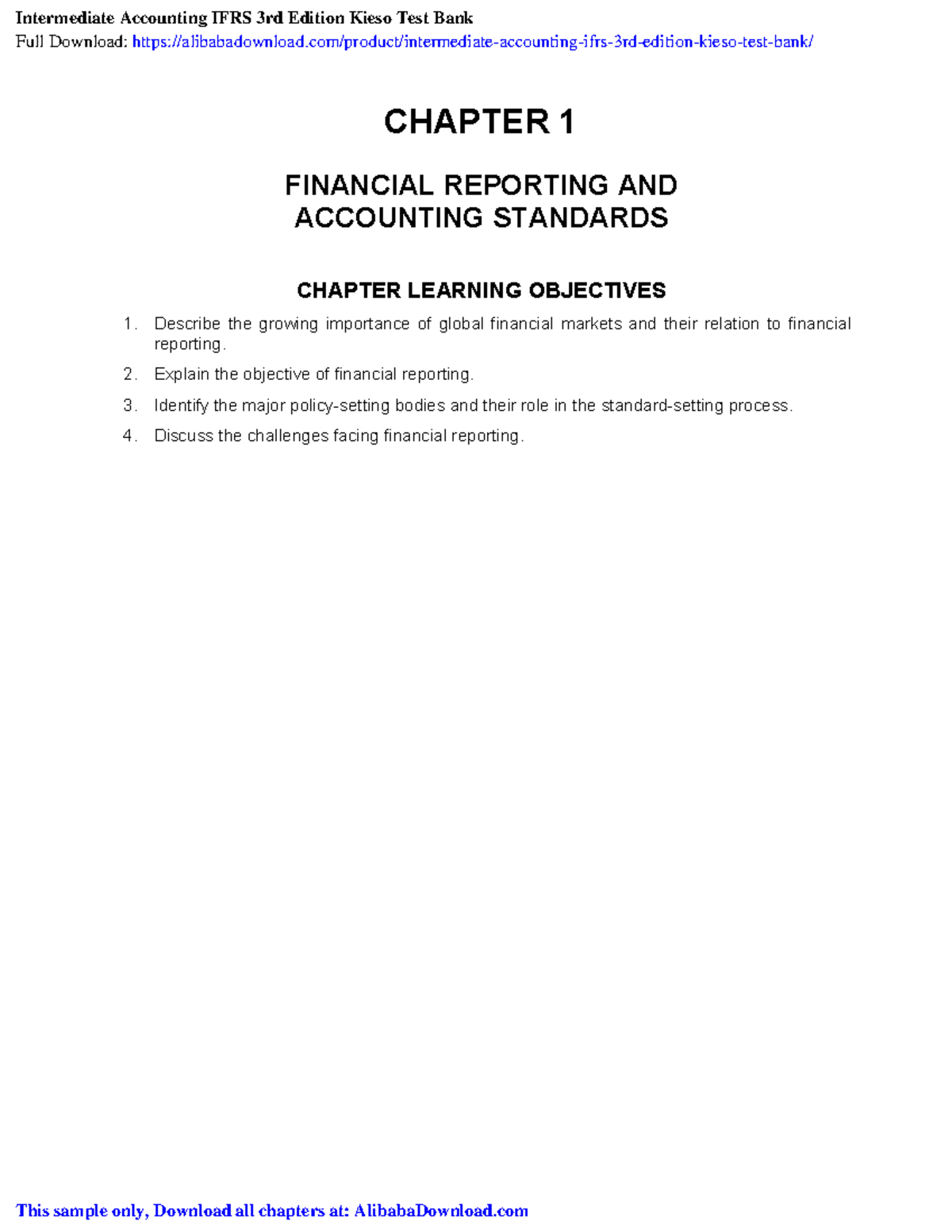 Intermediate Accounting IFRS 3rd Ed Kieso Test Bank - Chapter 1 Summary ...