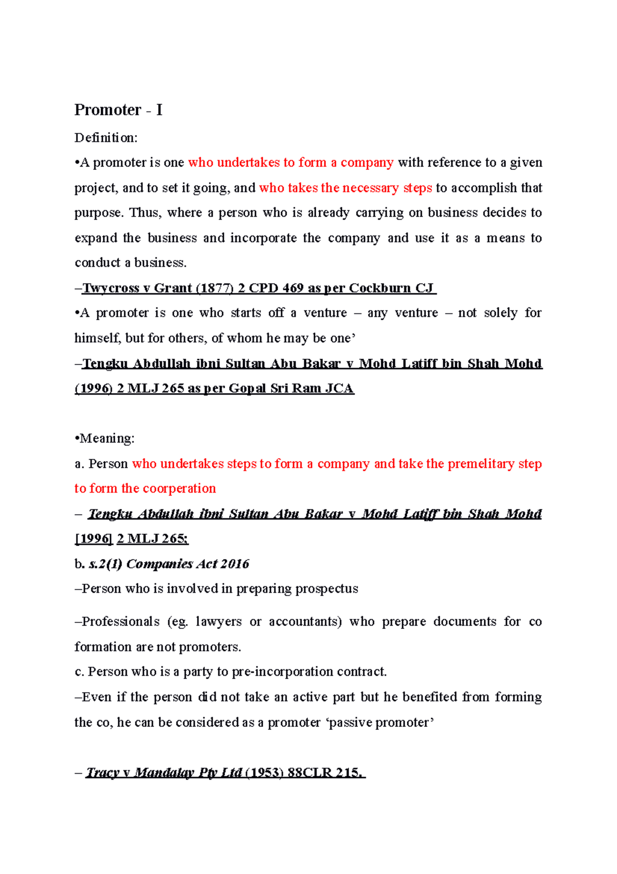 Understanding Promoters and Their Duties in Company Formation (Course ...