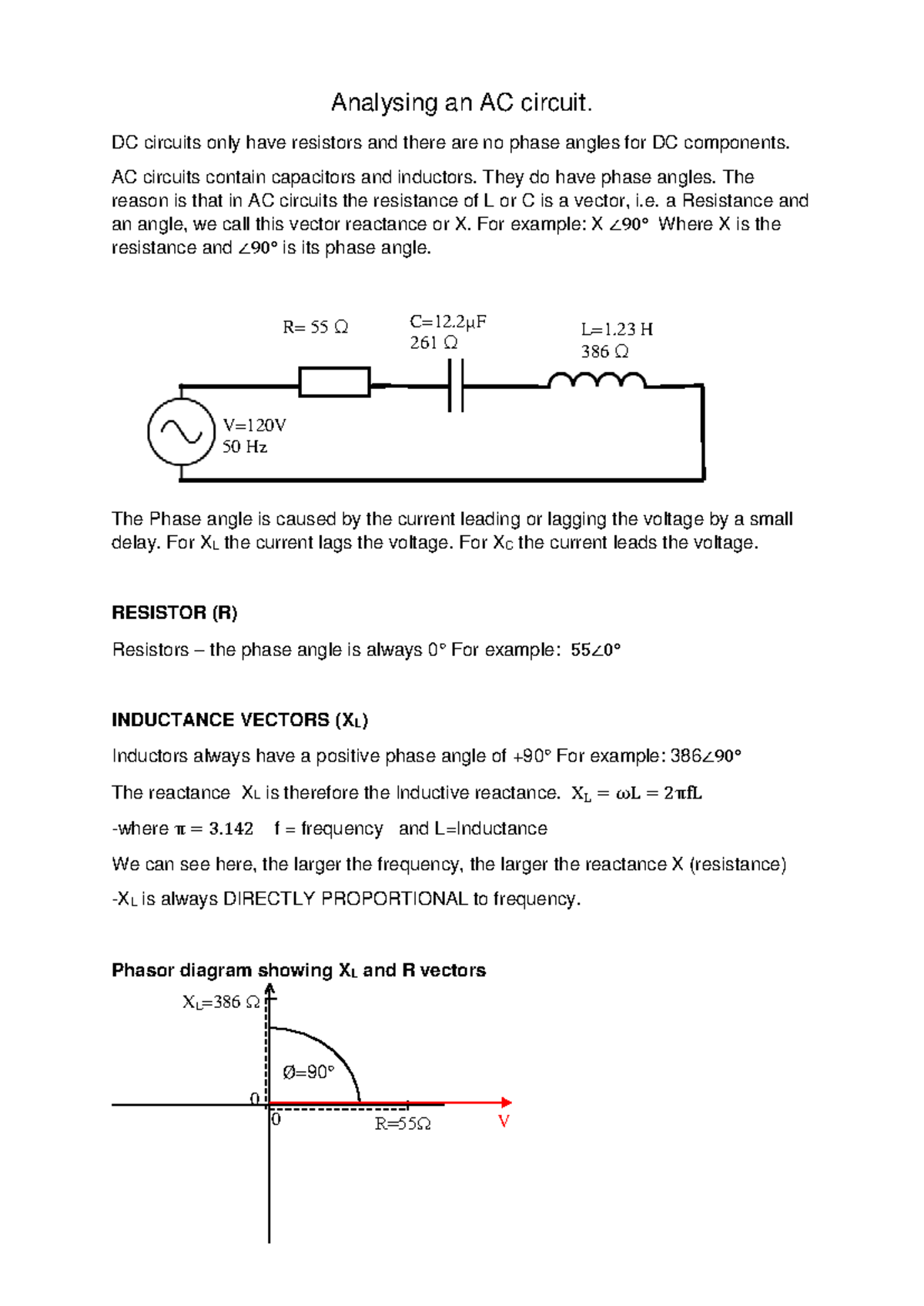 Analyse the RLC Circuit: AC Circuit Dynamics and Calculations - Studocu