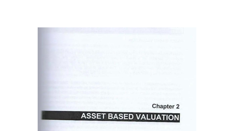 Chapter 2: Asset Valuation Concepts and Methodologies - Studocu