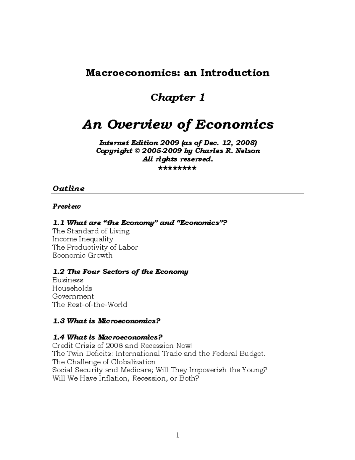 Macroeconomics 101: Chapter 1 Overview & Key Concepts Notes - Studocu