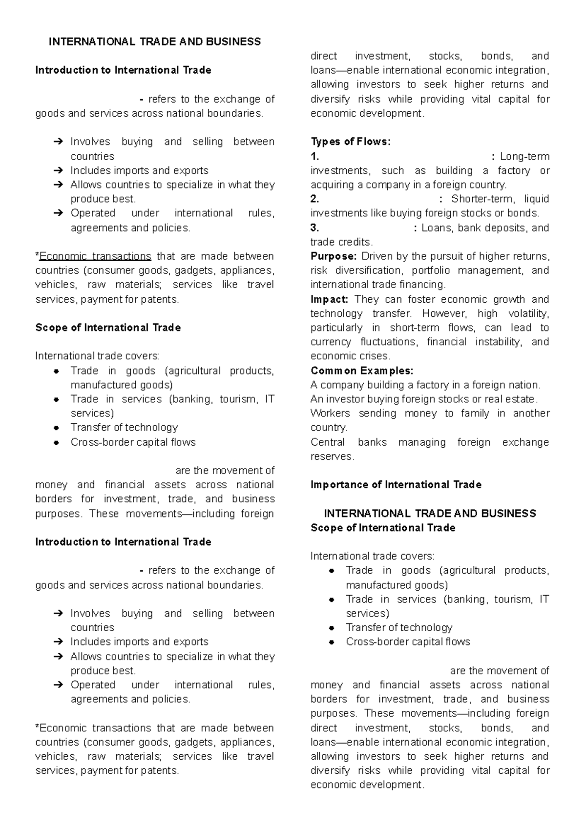 MGT 304 Prelims Reviewer: Key Concepts in International Trade and ...