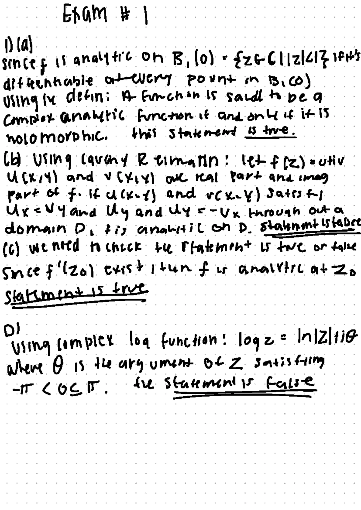 Cauchy Integral Theorem & Analytic Functions - Bi 101 Exam 2 Prep - Studocu