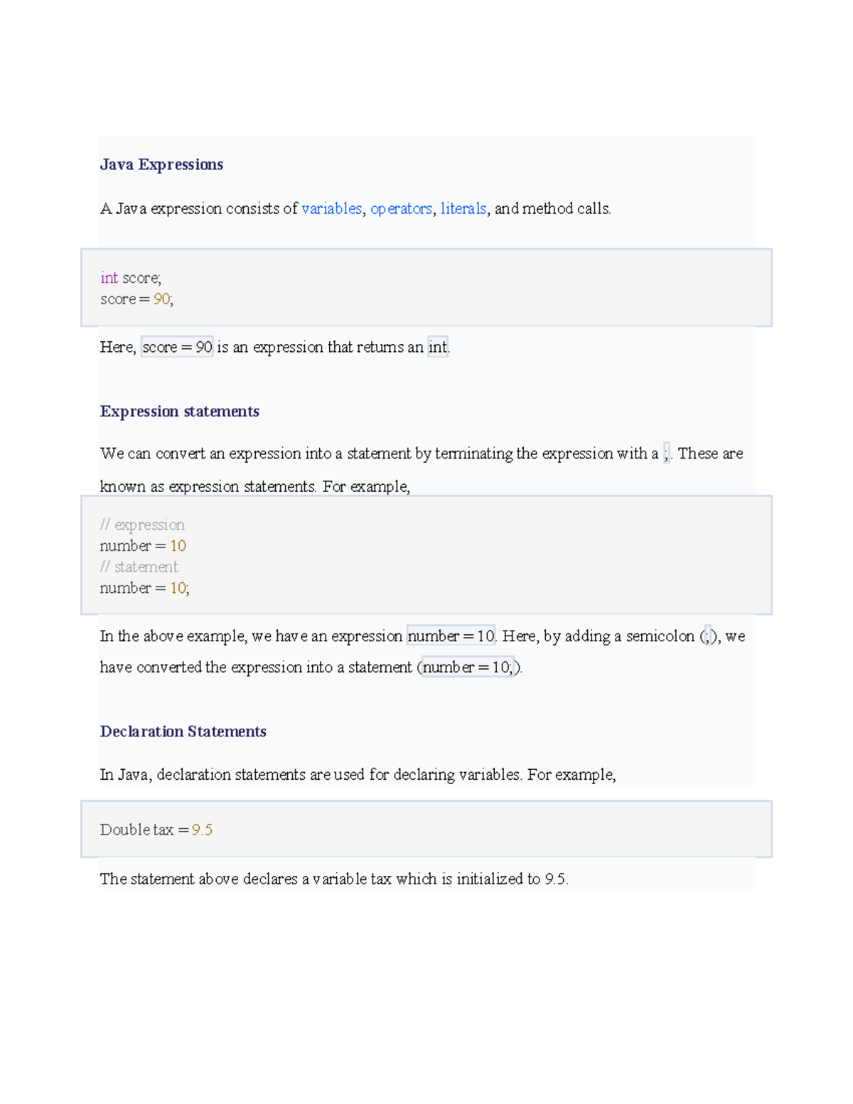 Java Expressions and Type Casting: Understanding Basics (11) - Studocu