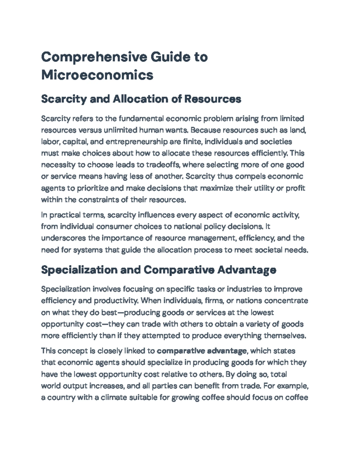 Comprehensive Guide to Microeconomics: Principles & Market Dynamics ...