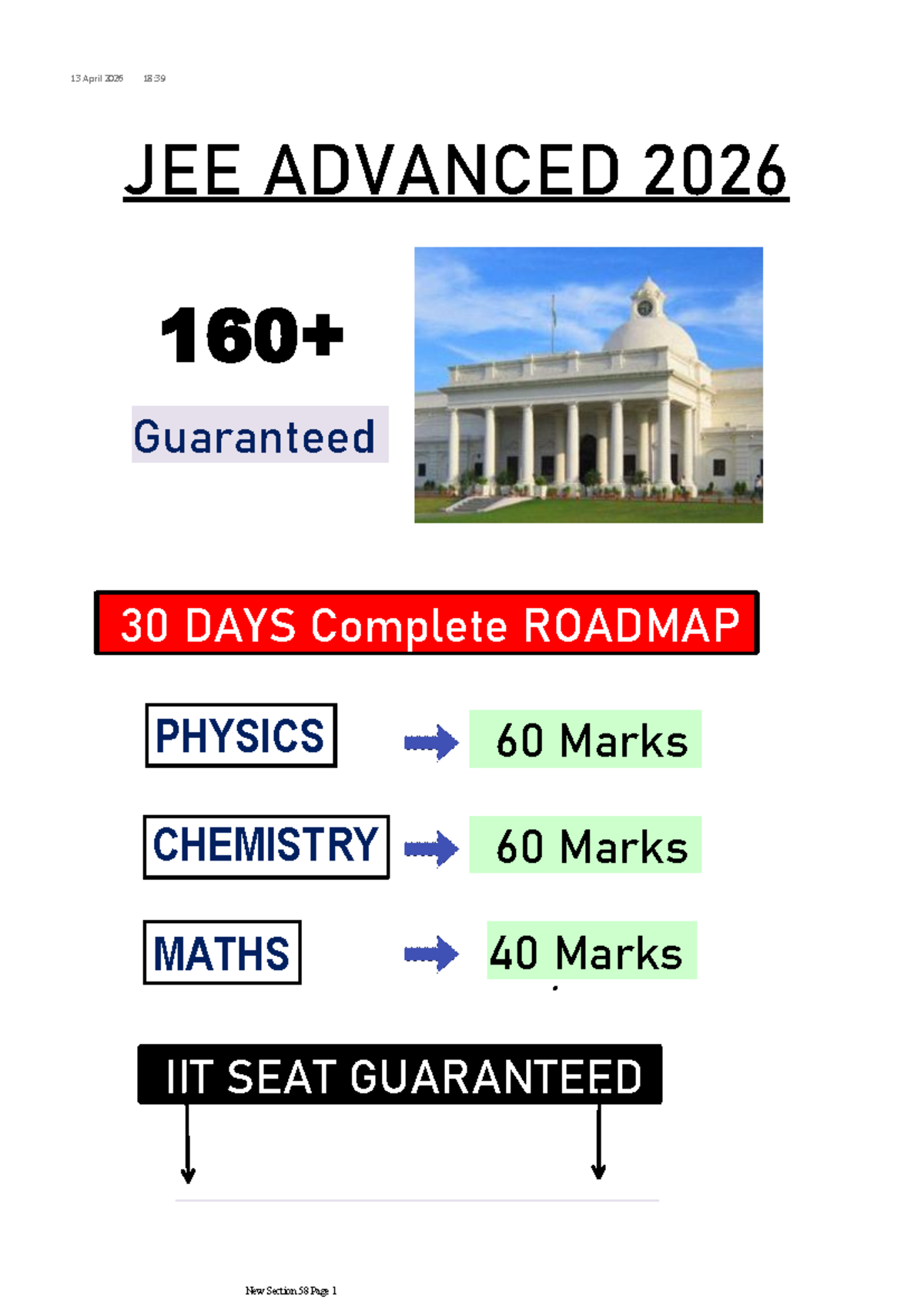 JEE ADVANCED 2026: 30-Day Complete Study Roadmap for Physics, Chem ...