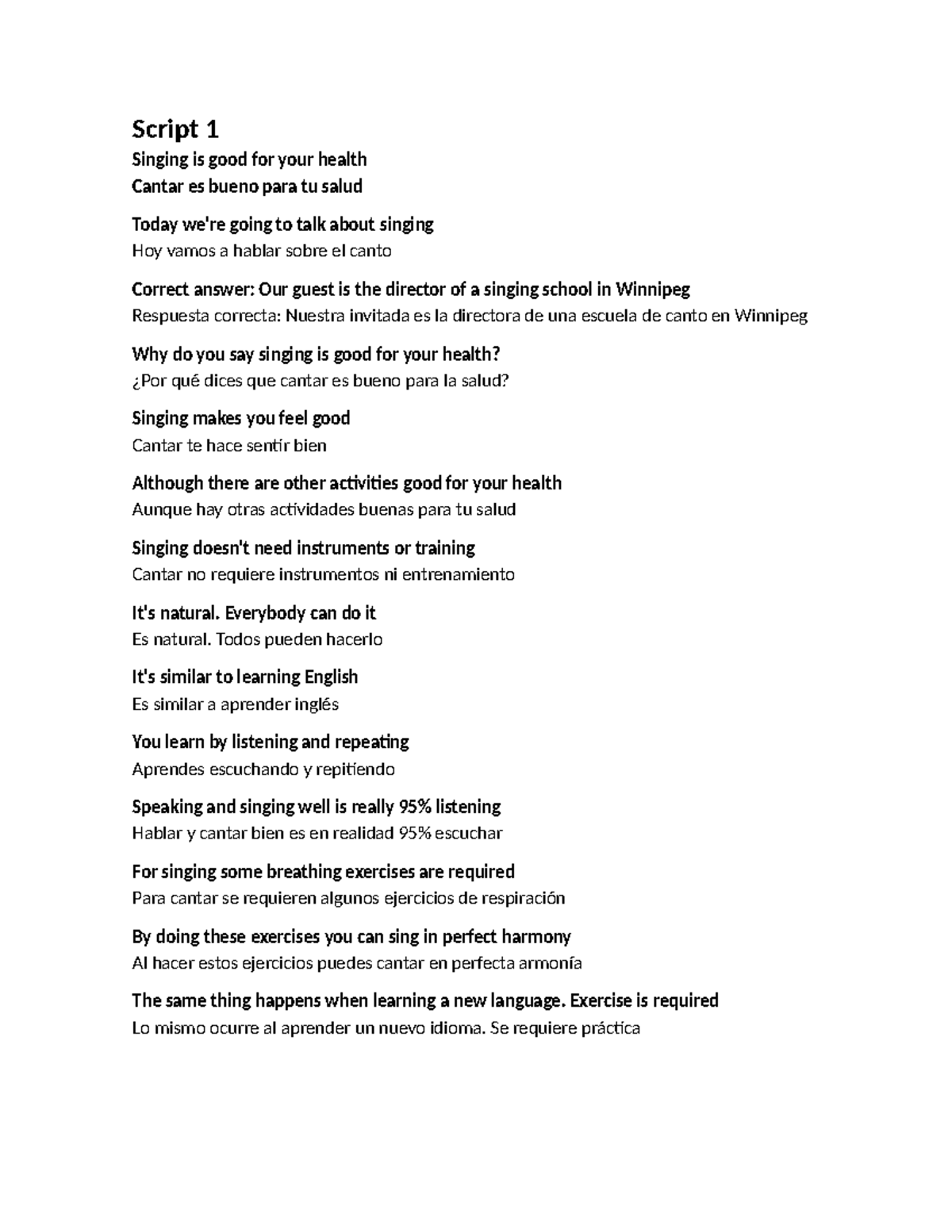 Scripts for English Language Learning: Health, Holidays, and ...