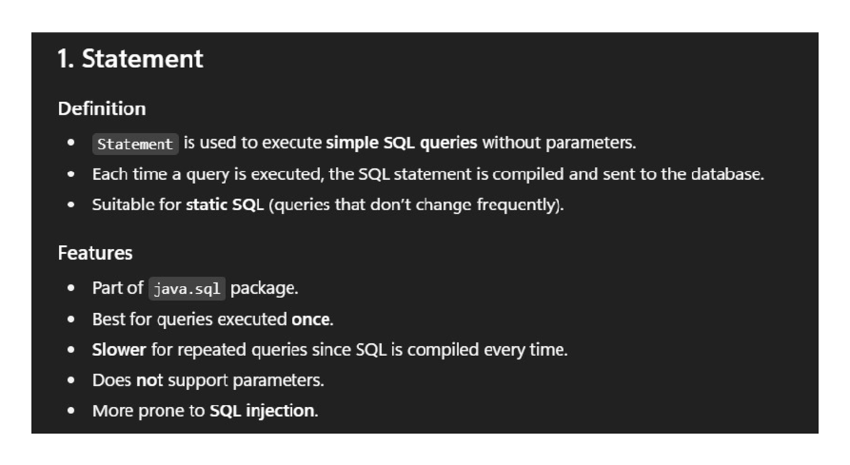 AJ Set 2 (7,9,11) - JDBC Statement and Batch Update Overview - Studocu