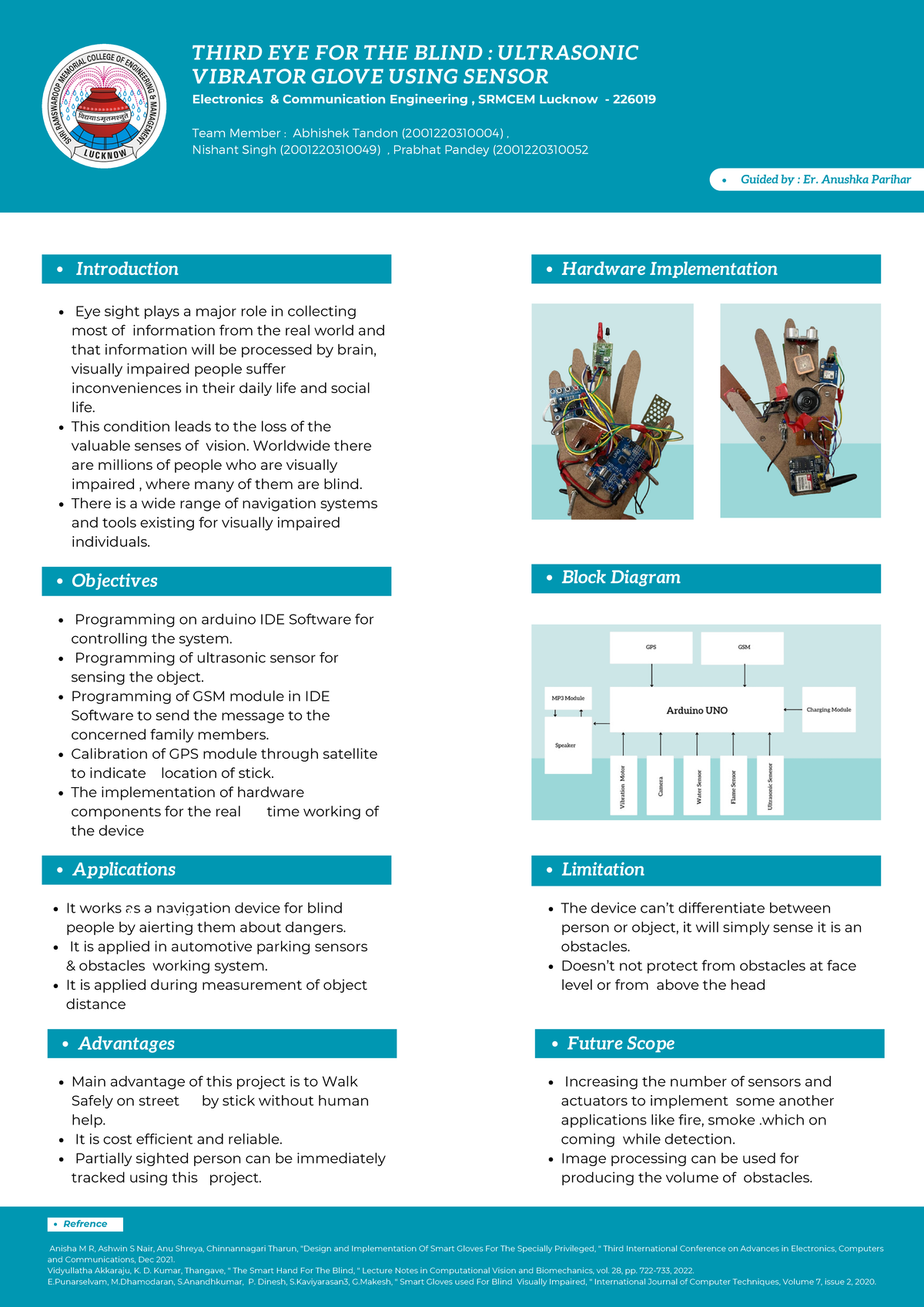 Third Eye for The Blind Ultrasonic Vibrator Glove Using Sensor - THIRD ...