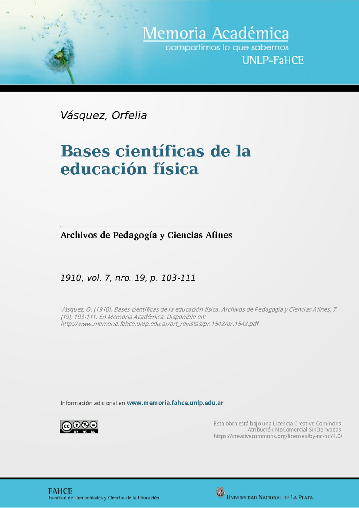 Bases Científicas de la Educación Física - Orfelia Vásquez (1910) - Studocu