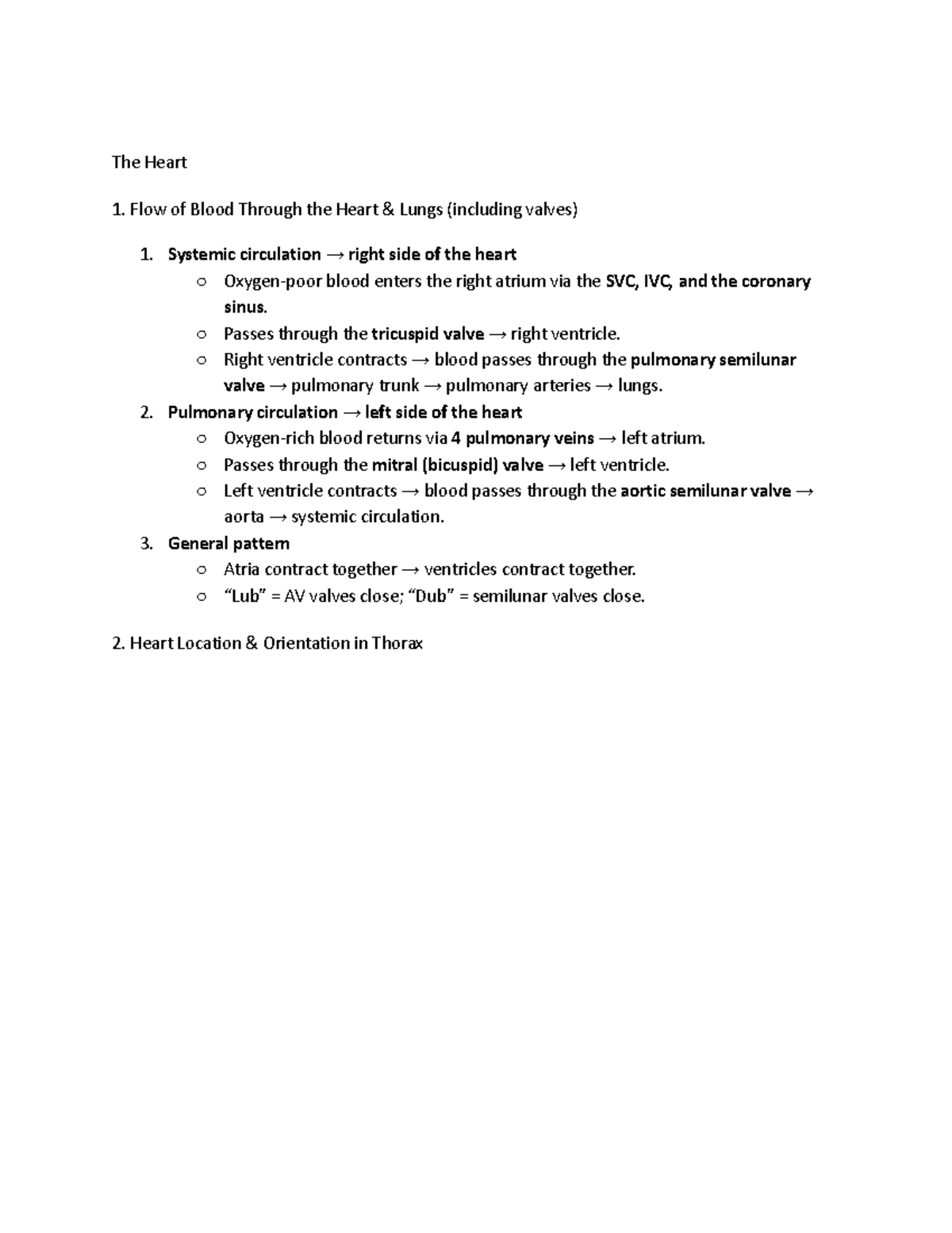 Anatomy of the Heart: Structure, Function & Conduction System Notes ...