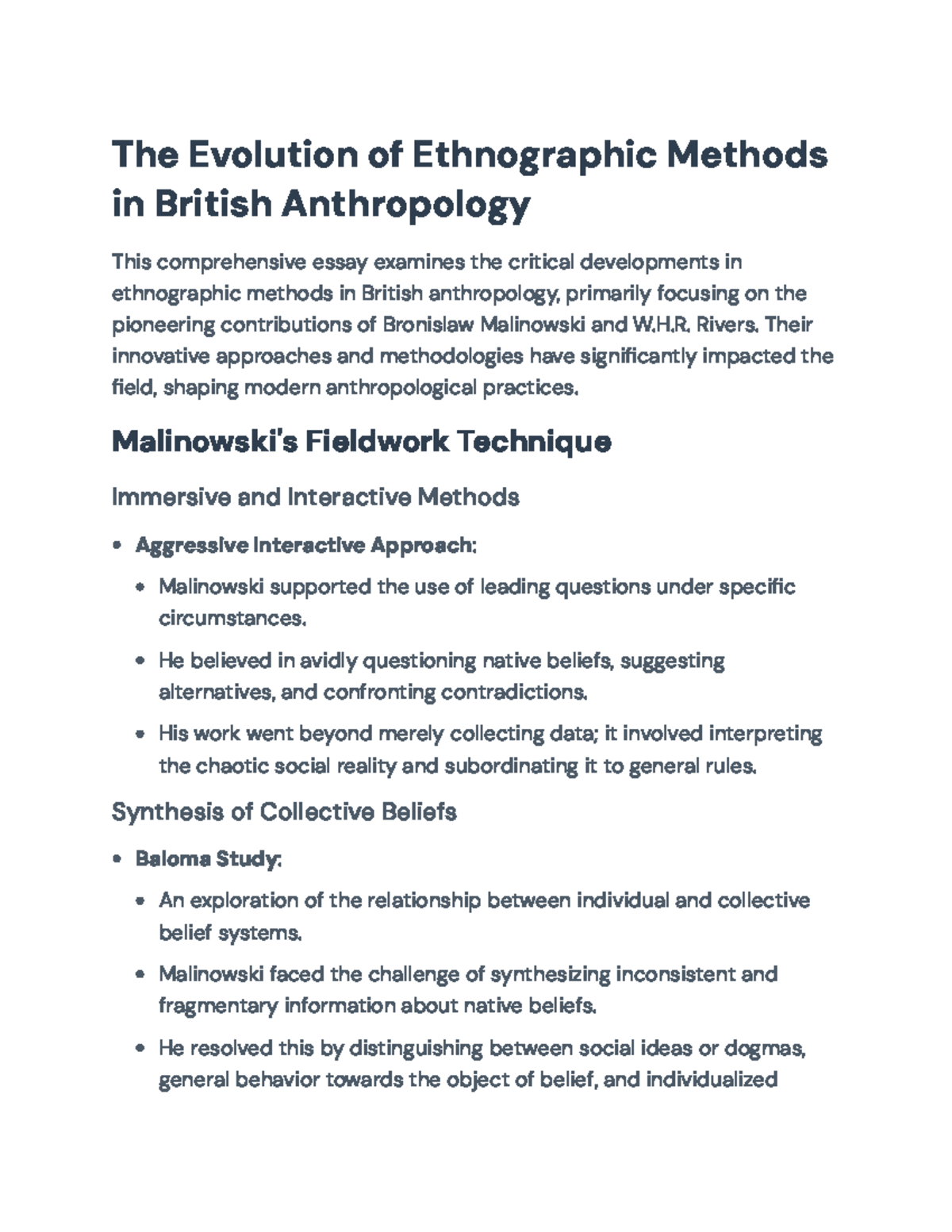 The Evolution of Ethnographic Methods in British Anthropology - The ...