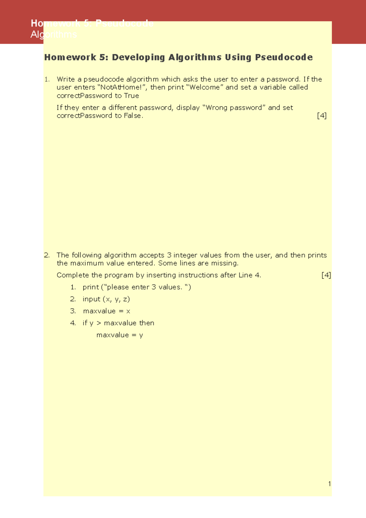 Algorithms Homework 5 - Hi ewigj weigowerhguqi3rpagui - Homework 5 ...
