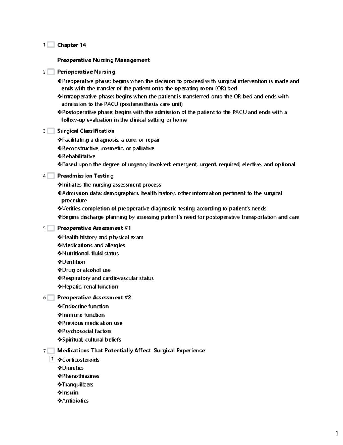 Ch 14 Preoperative - Chapter 14 Preoperative Nursing Management ...