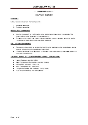 LLAW 221 Study Guide: Introduction to Labour Law 2024 - Studocu