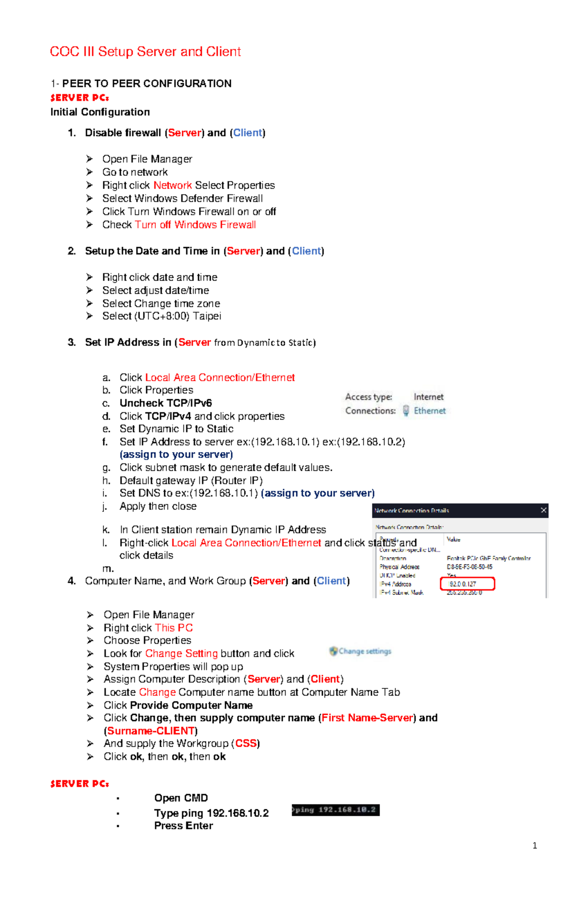 COC-III-Setup-Server-and-Client 041238 - COC III Setup Server and ...