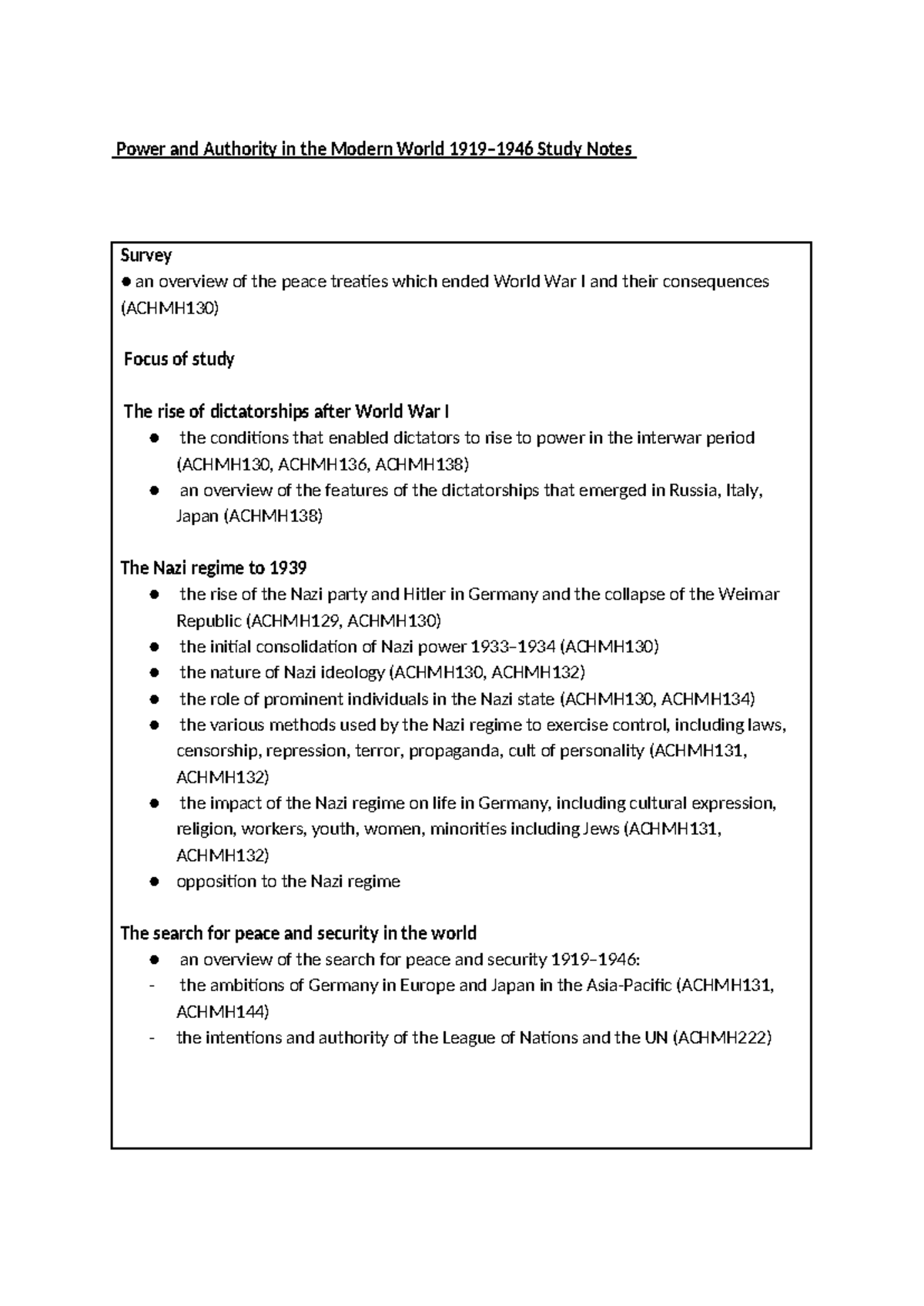 Notes Power and Authority in the Modern World - Power and Authority in ...