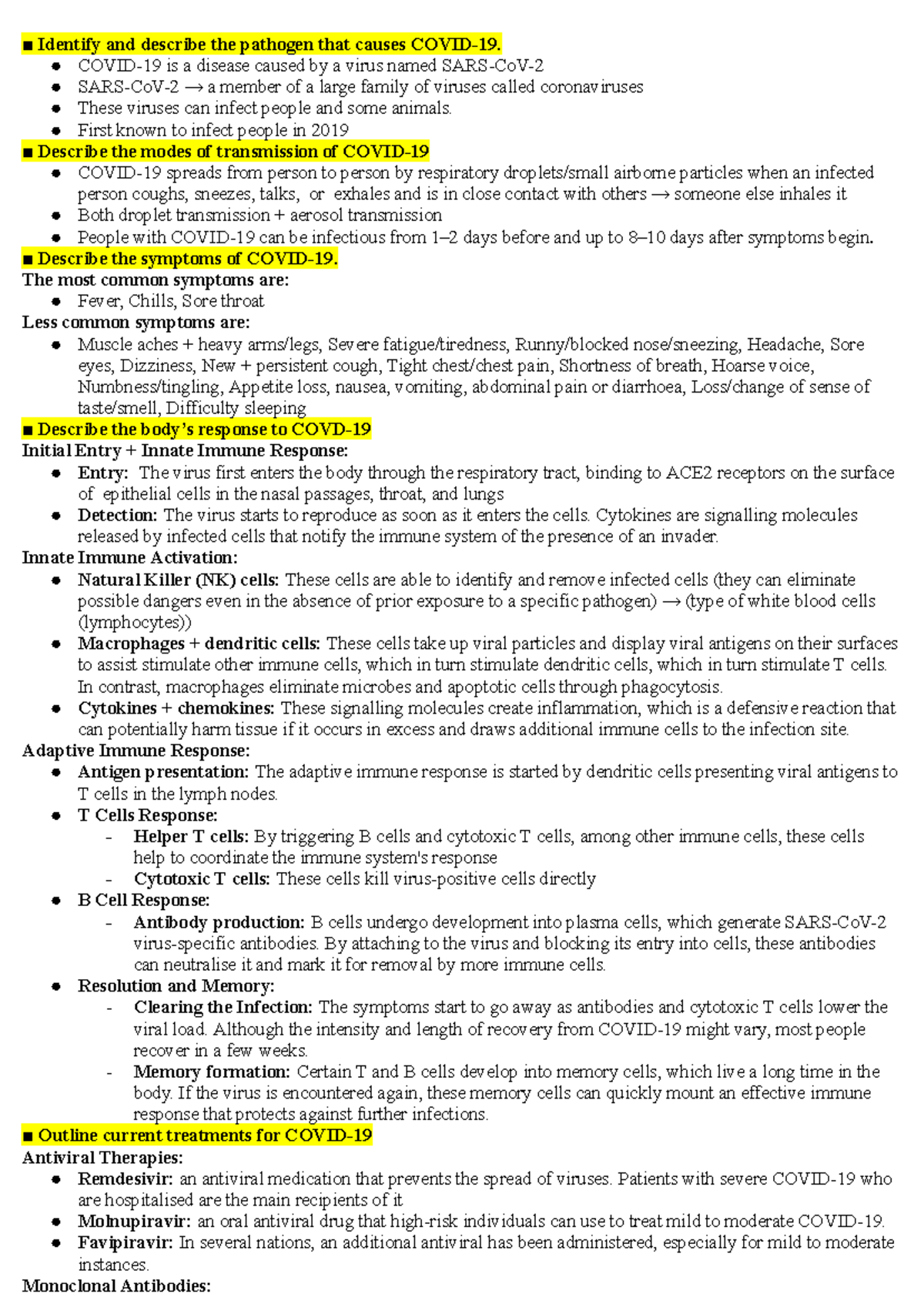 Year 12 bio task 3 - Used for an assessment task - Identify and ...