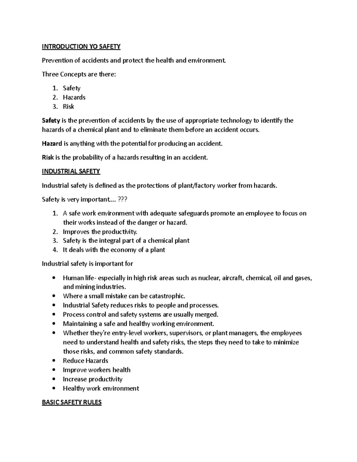Industrial Safety: Lecture Notes on Risk Management and Best Practices ...