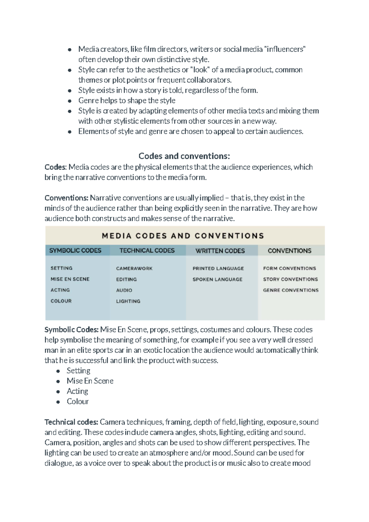 Media Codes and Conventions: Understanding Style in Media Creation ...