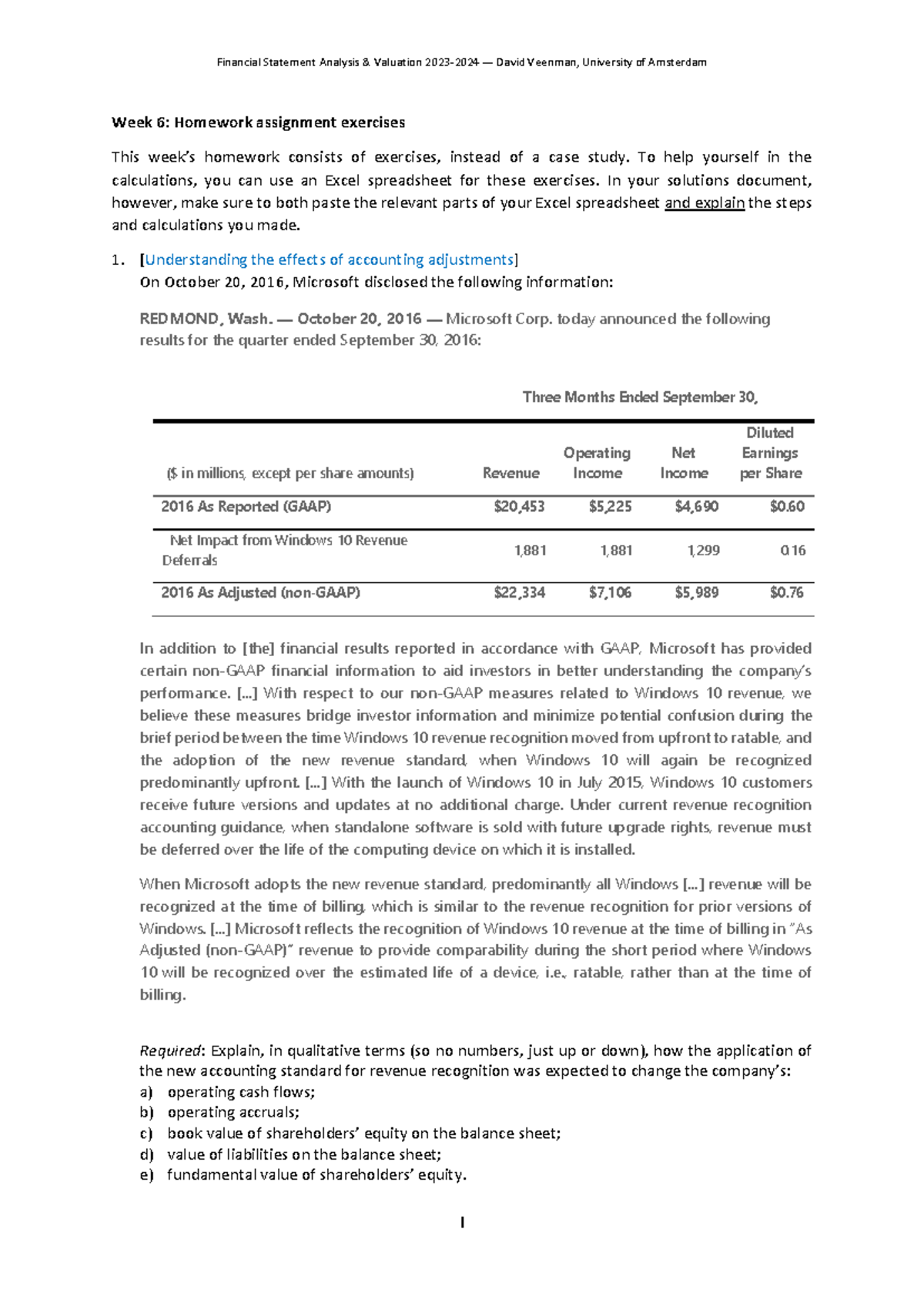 Week 06 Homework Assignments - Accounting Adjustments & Misstatements ...