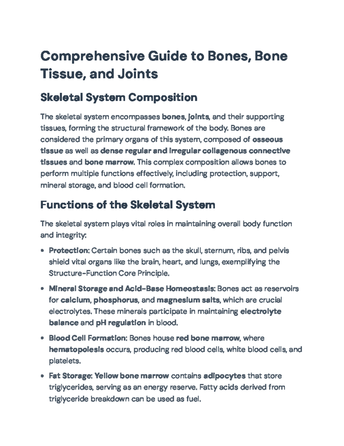Comprehensive Guide to Bones and Joints in the Skeletal System (BIOL ...