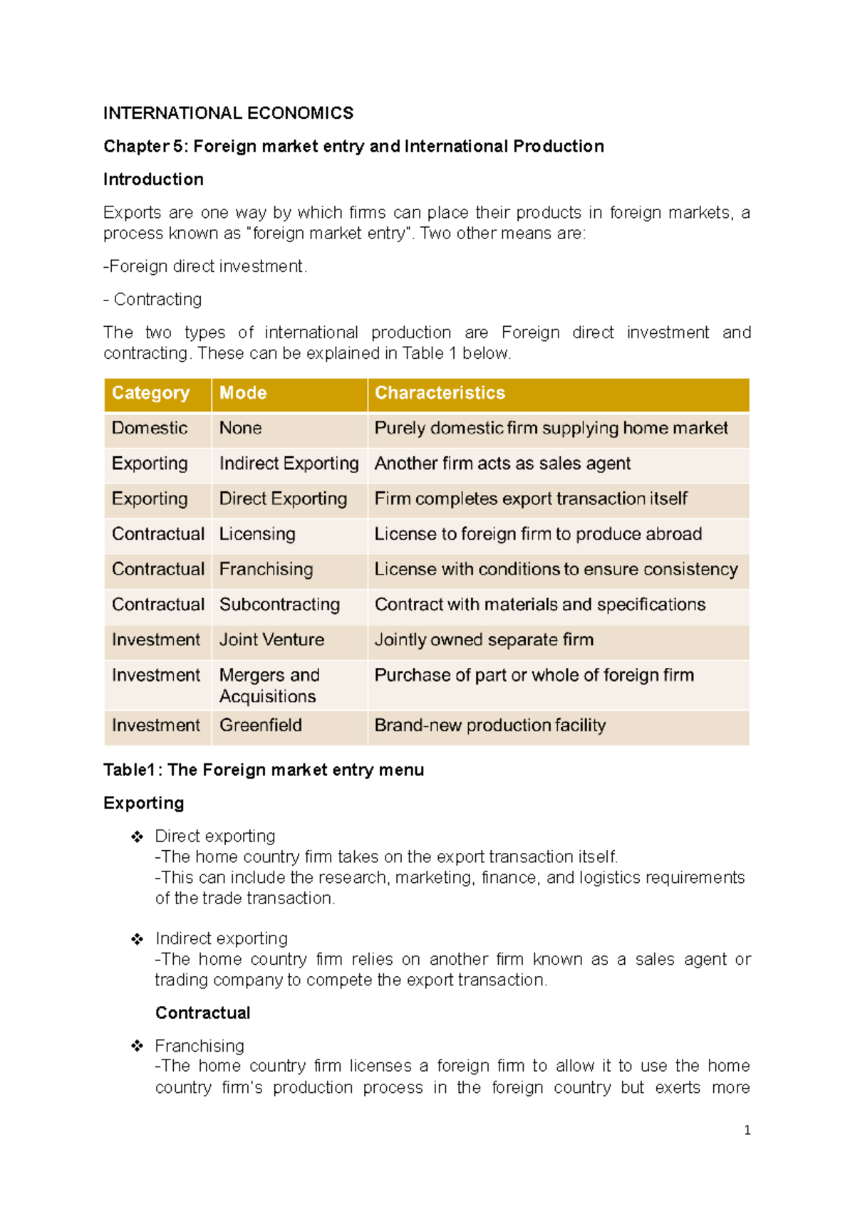 Chapter 5 International Economics - INTERNATIONAL ECONOMICS Chapter 5 ...