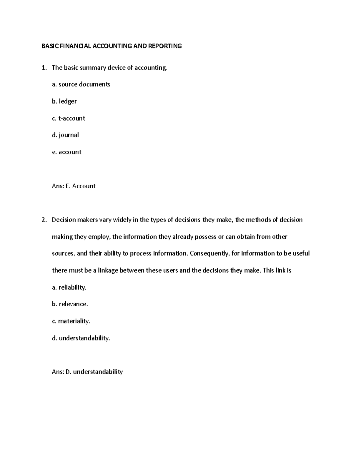 BASIC FINANCIAL ACCOUNTING & REPORTING: Key Concepts & Summary - Studocu