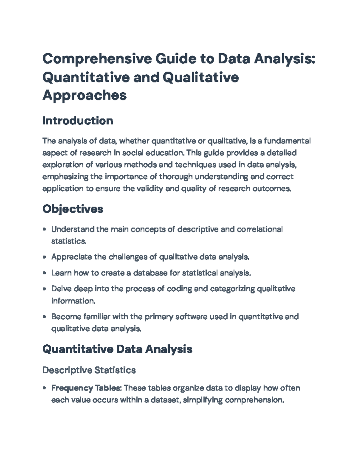 Comprehensive Guide to Quantitative & Qualitative Data Analysis ...
