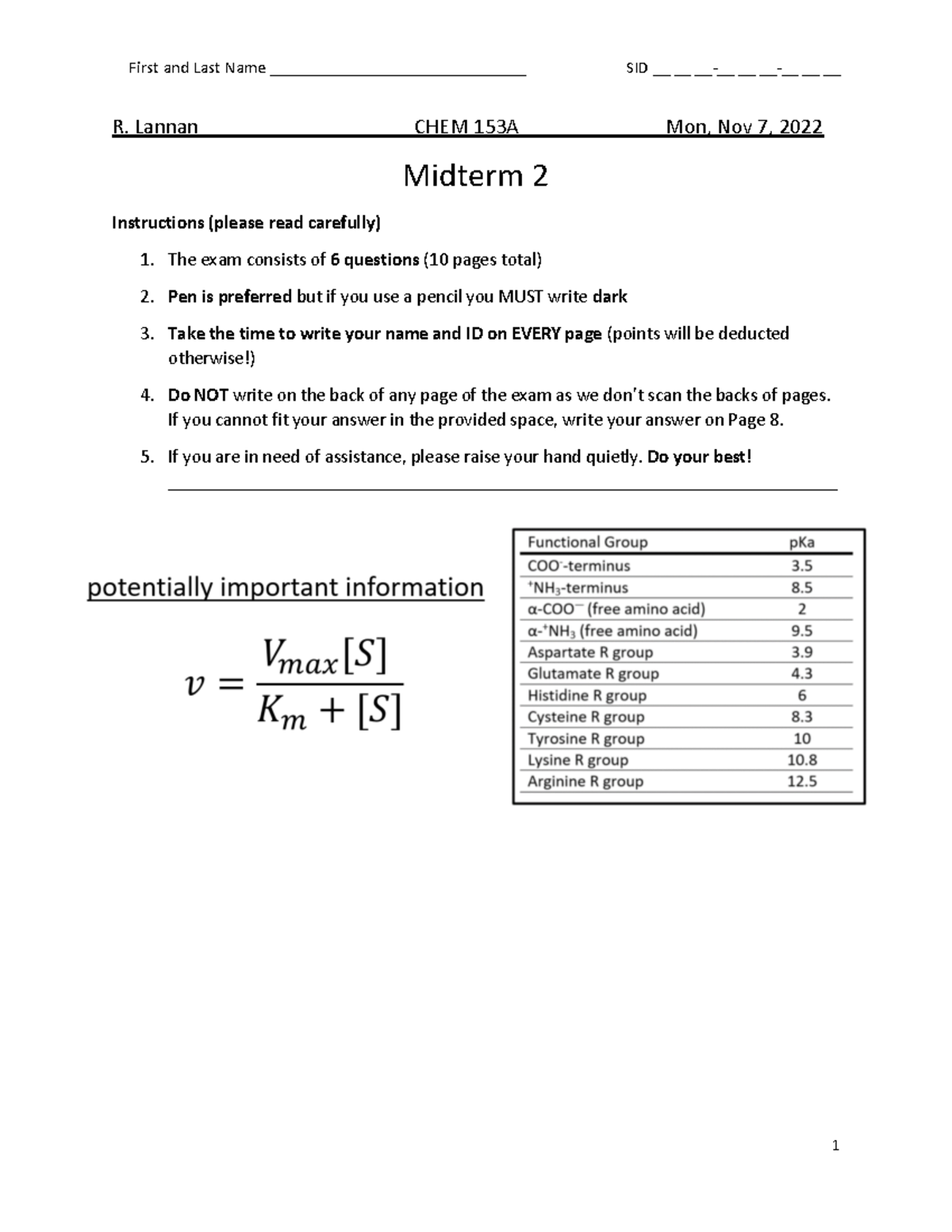 Chem 153A - Midterm 2 - Exam Review and Study Guide - Studocu