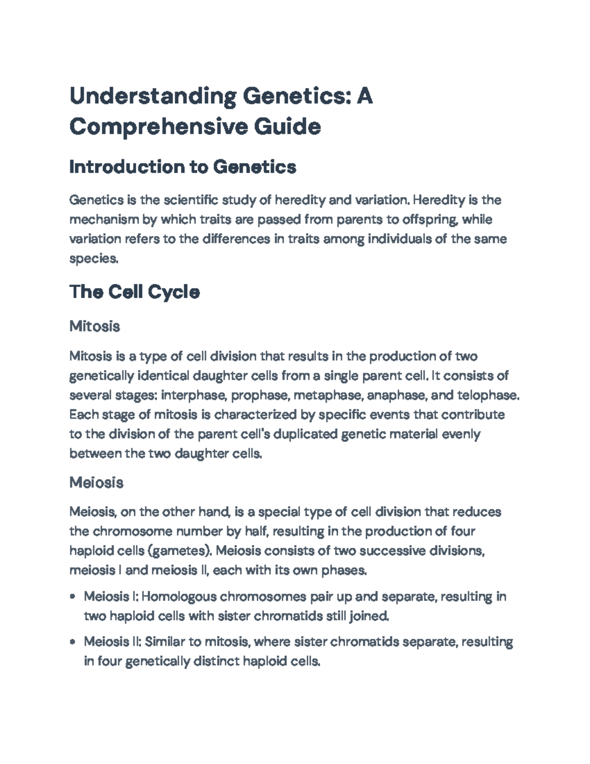 Understanding Genetics: A Comprehensive Guide (Biology 101 ...