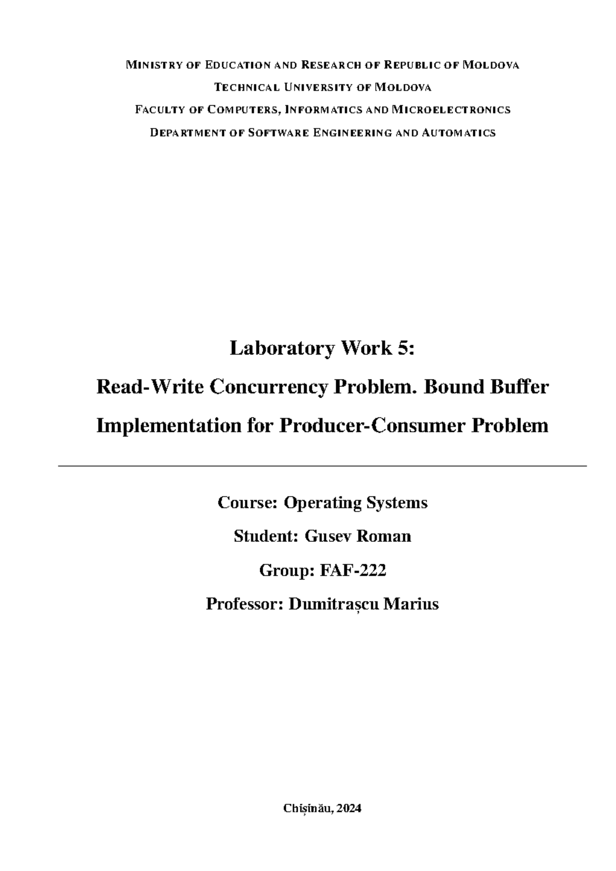 OS Lab 5 Report: Concurrency Problem & Bounded Buffer Implementation ...