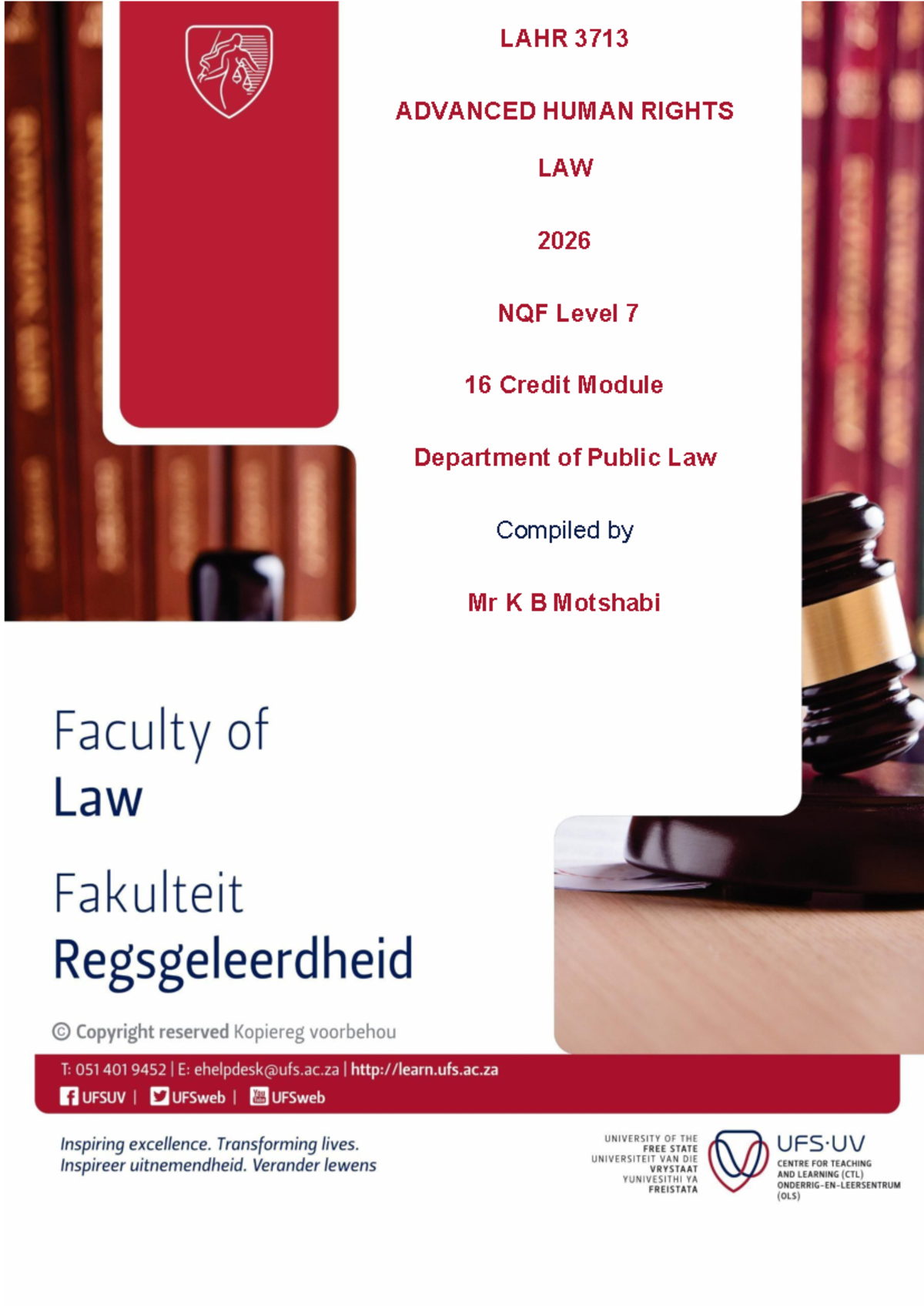 LAHR3713 2026 Advanced Human Rights Law Module Guide - Studocu