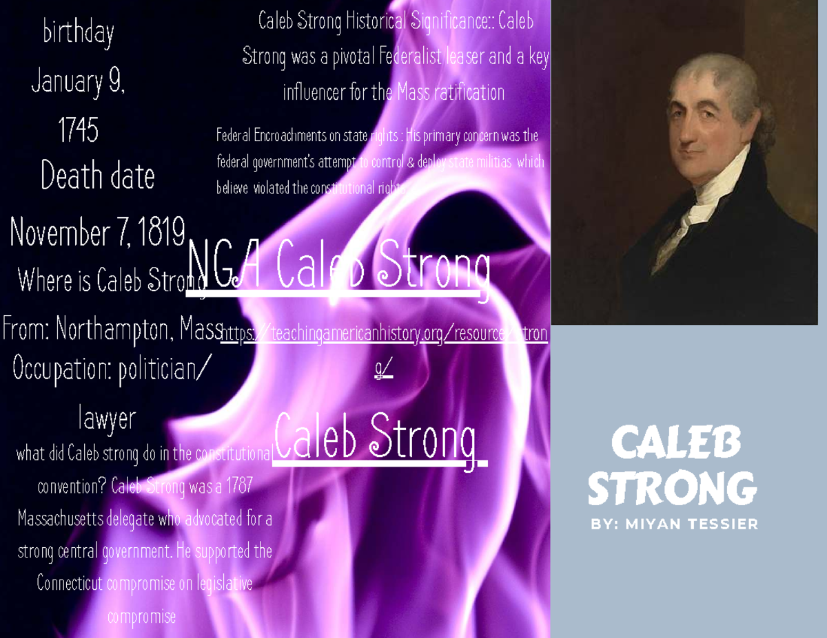 Caleb Strong: Historical Significance & Contributions (HIST 101) - Studocu