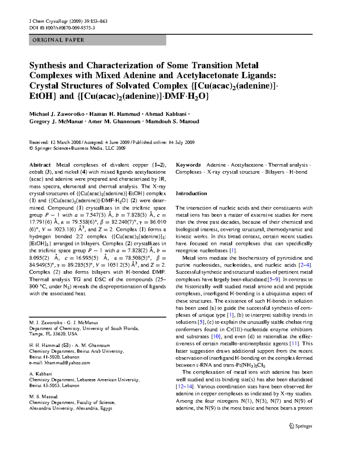 S10870 009 9575 3 - Synthesis & Characterization of Transition Metal ...