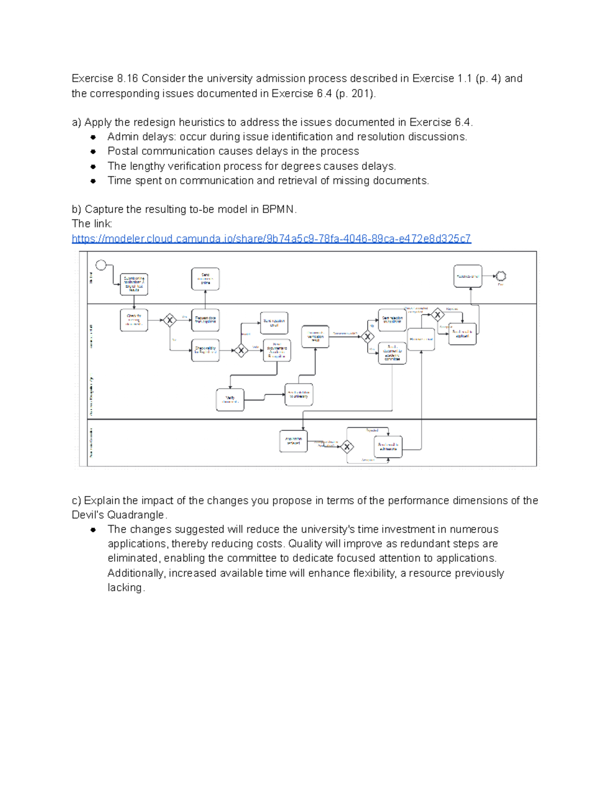 ITM 415 ex 4 - ITM 415 last ex - Exercise 8 Consider the university ...