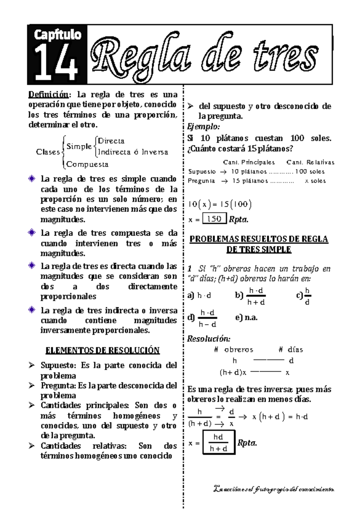 Regla de Tres: Ejercicios y Soluciones TIPO UNTRM 151 para Examen de ...