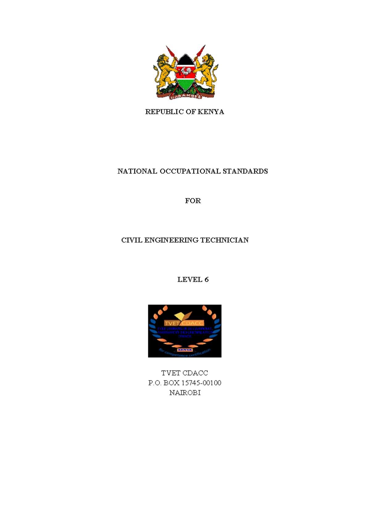 Civil Engineering Technician Standards Level 6 (OS) - 2019 Edition ...
