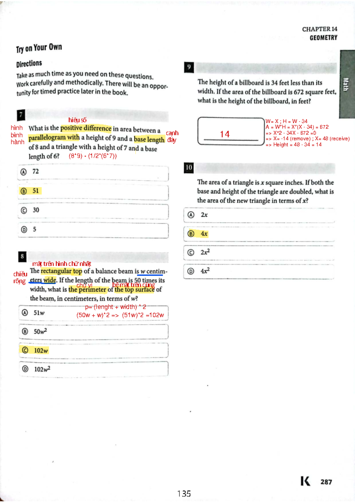 Digital SAT Prep Plus 2024 Area, Perimeter & Scales - HK dân dụng - Studocu