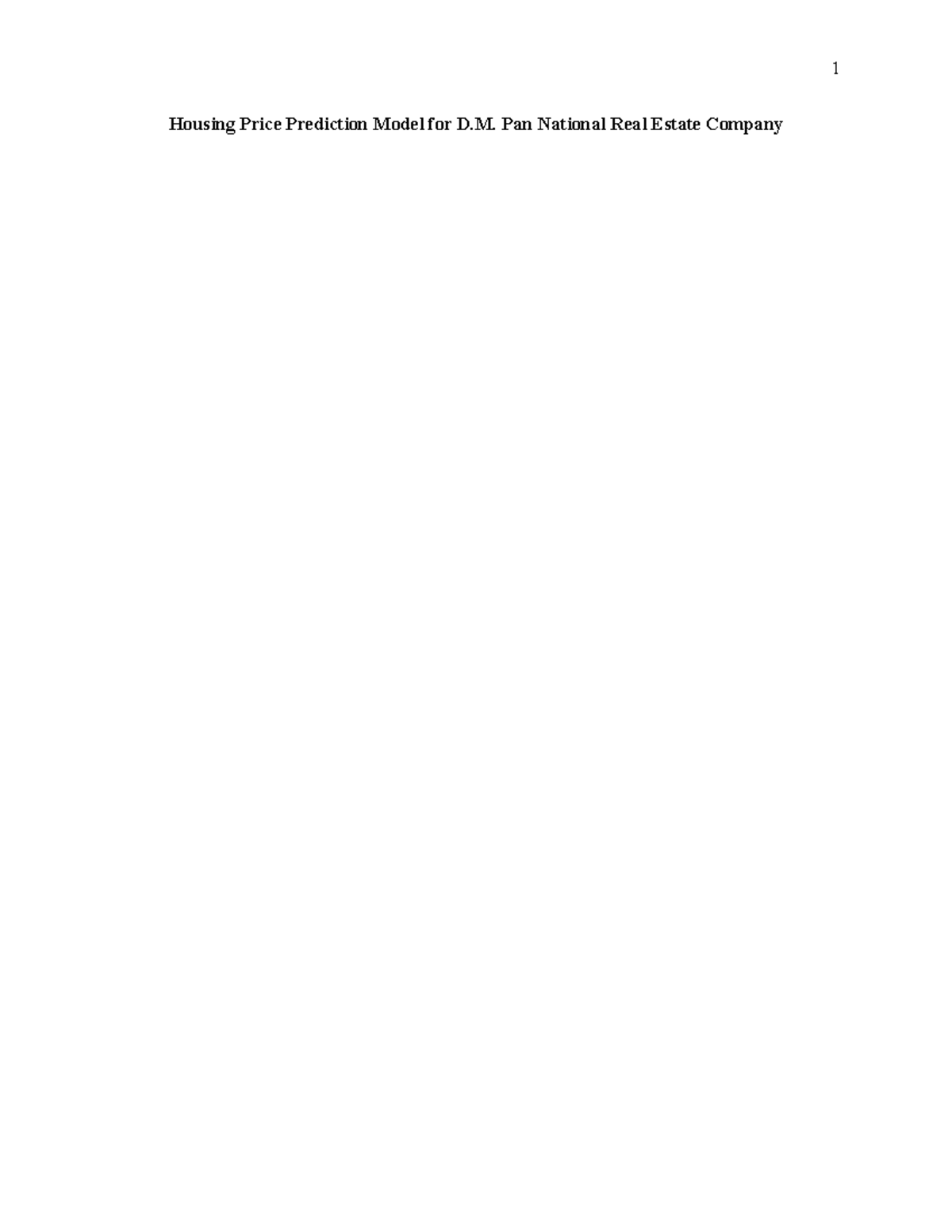 Mod 3 assignment project 1 - Housing Price Prediction Model for D. Pan ...