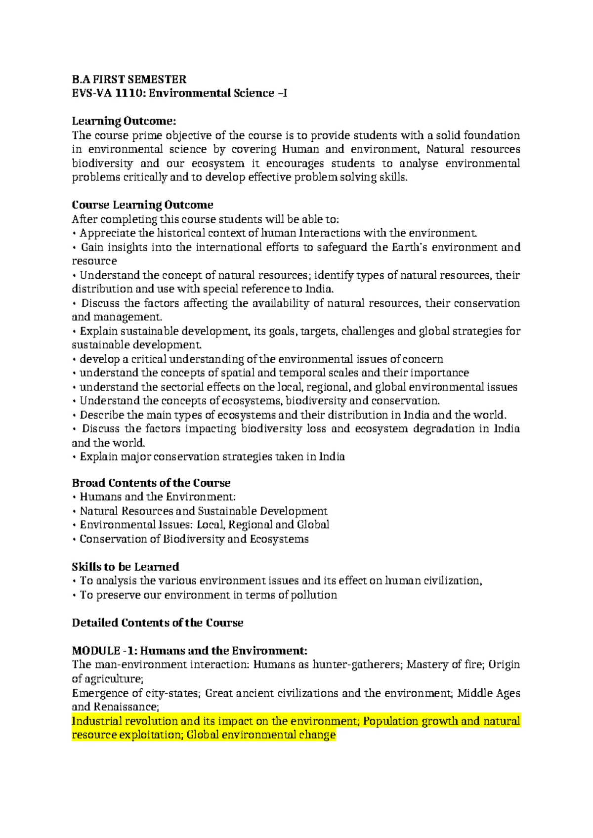EVS Module 1 (Part 2) - Notes on Natural Resources & Sustainability ...