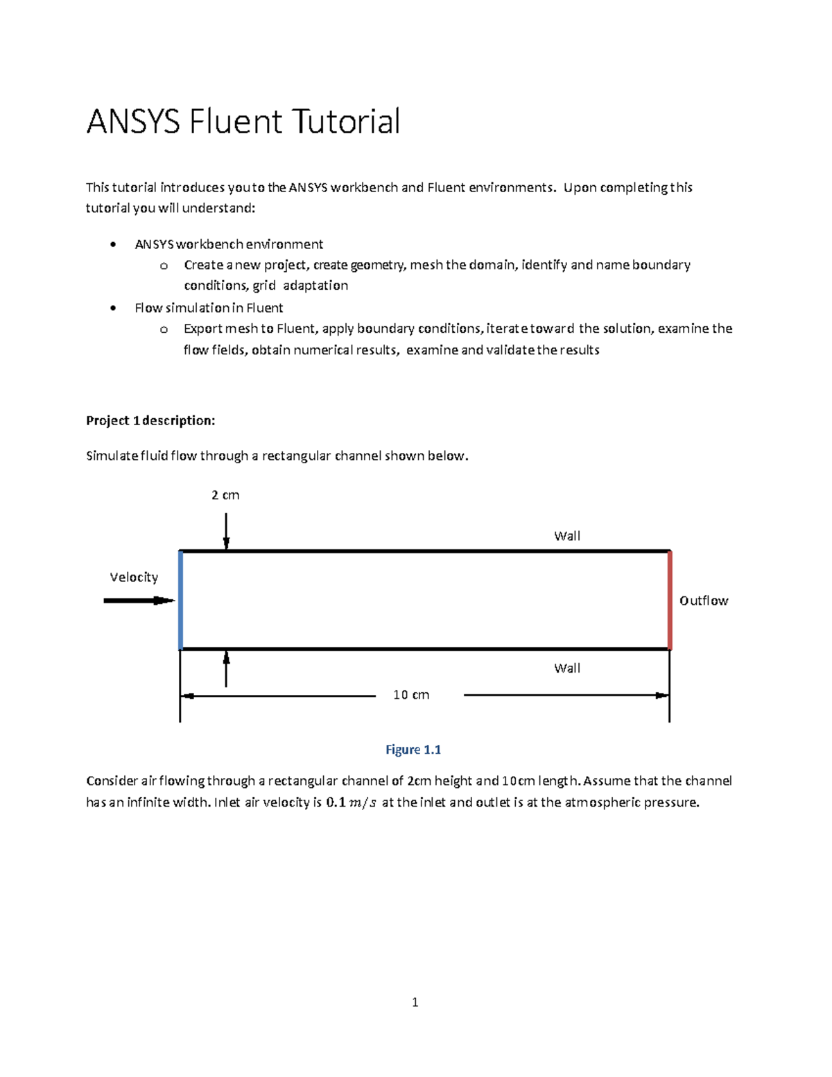 C2. P2. ANSYS Fluent Tutorial: Fluid Flow Simulation Basics - Studocu