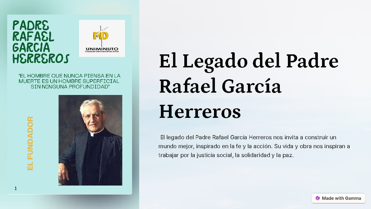El Legado del Padre Rafael García Herreros: Inspiración y Acción - Studocu