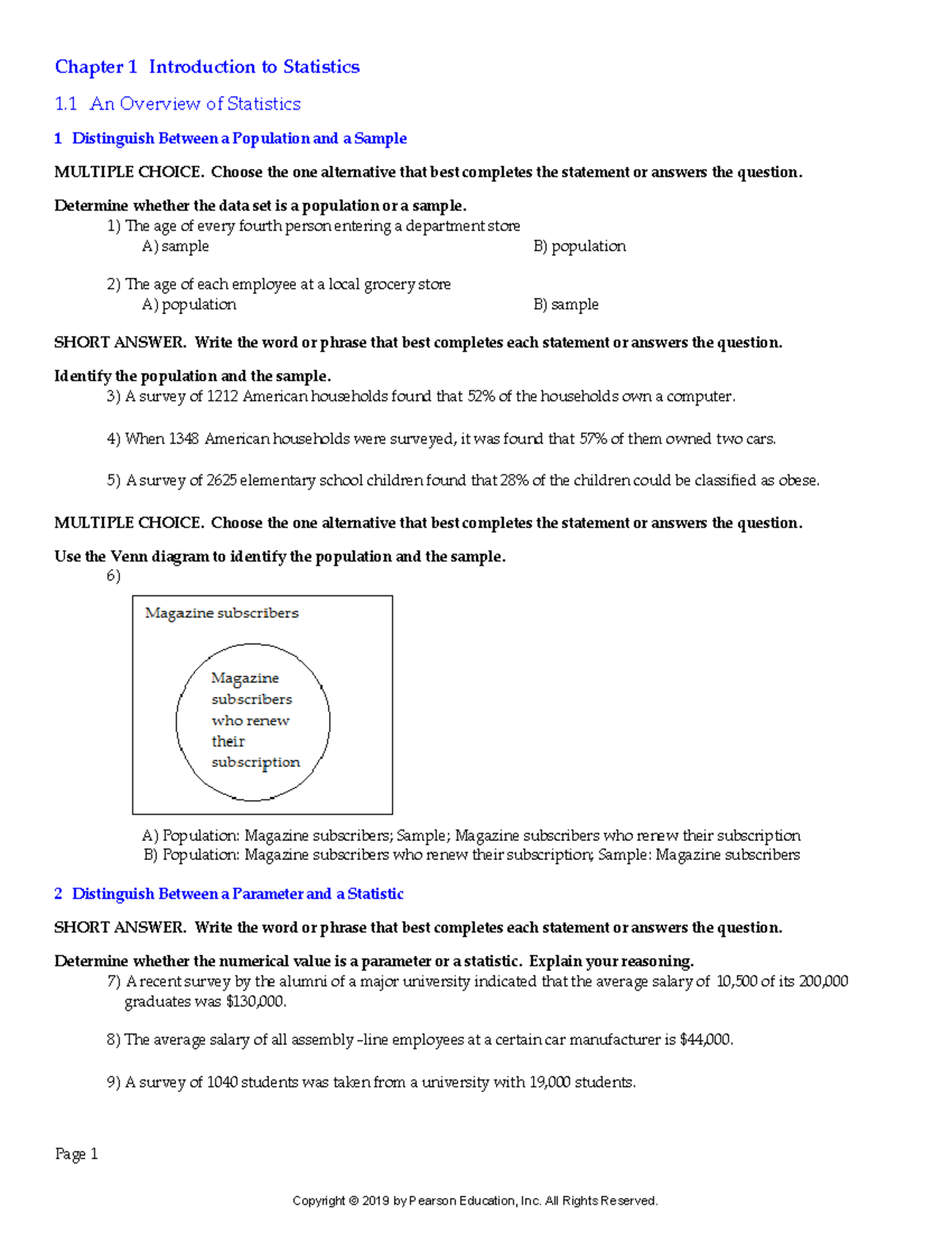 Les7e ptb 01 - ……. - Chapter 1 Introduction to Statistics 1 An Overview ...